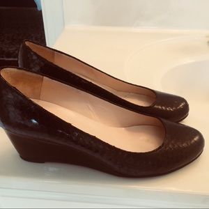 Claudia Ciuti Black Snakeskin Italian Wedges